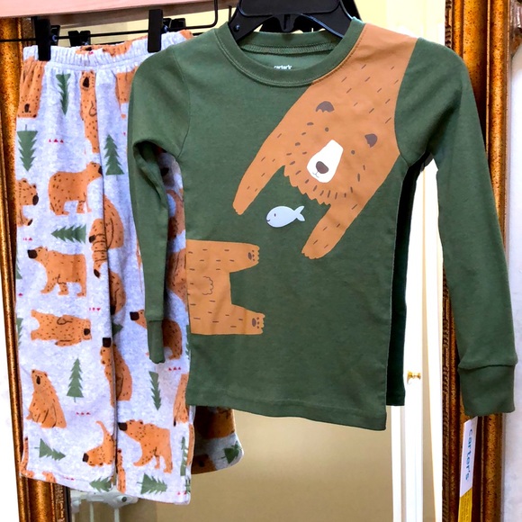 New toddler boys pajamas 2 piece set. Sz 4T. Bear design with soft flannel pants - Picture 9 of 9